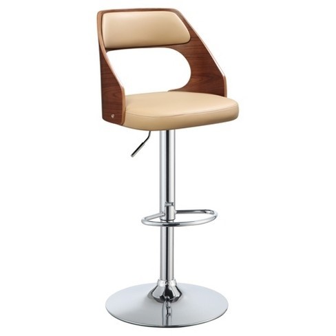 Bar Chair Beige Walnut