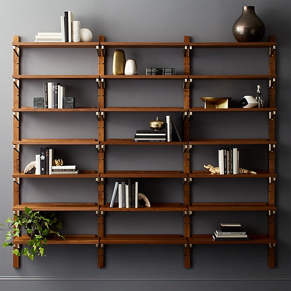 Walnut Modular Triple Shelf