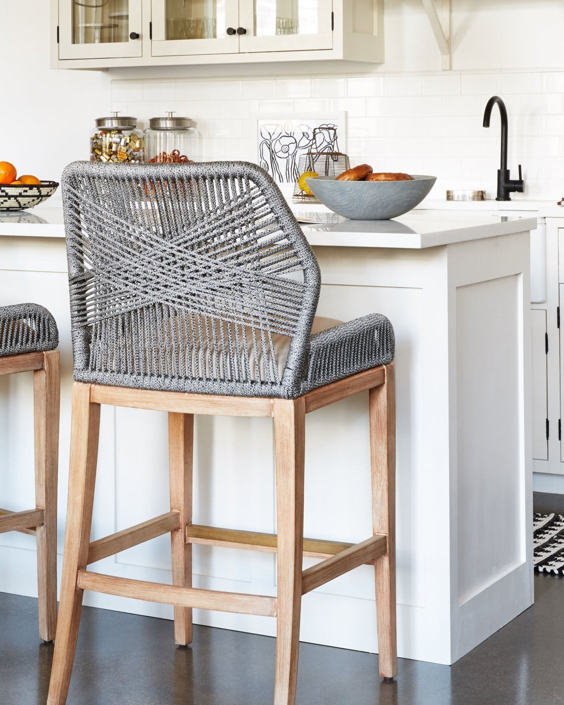 woven rope counter chairs